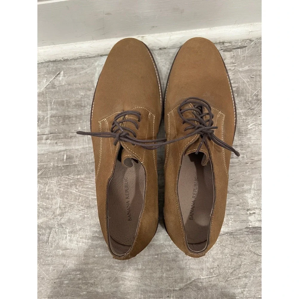 Banana Republic Oxford Shoes Mens 10 M Brown Suede Derby Lace Up Dress Shoes